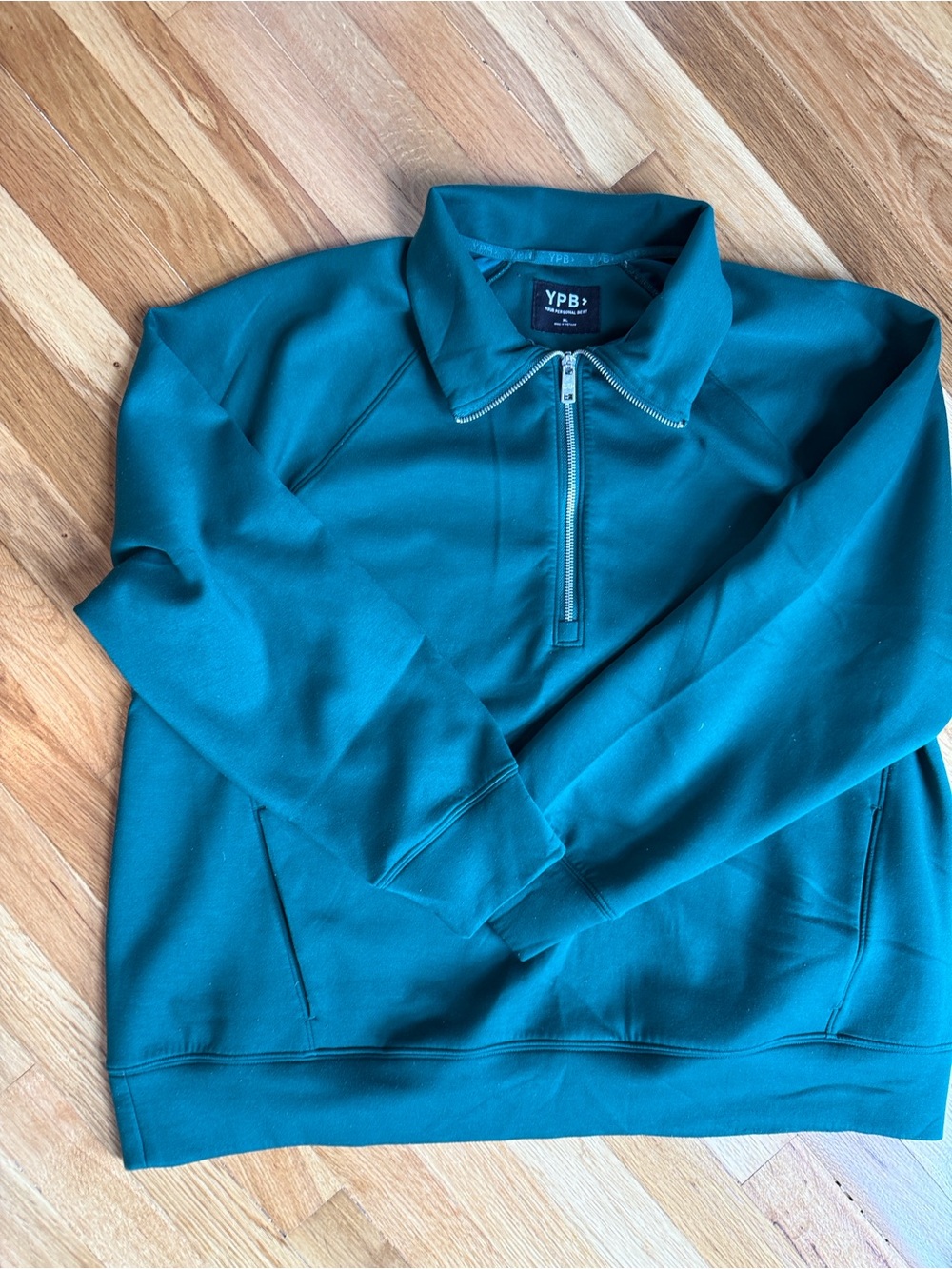 Abercrombie & Fitch Forest Green Quarter-Zip Pullover Sweatshirt
